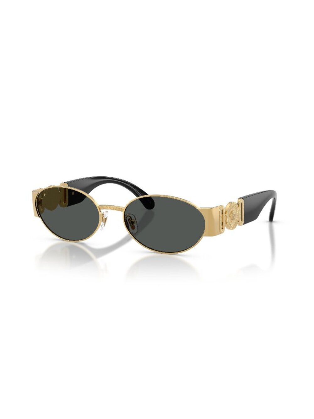 New Versace Men's Sunglasses Gold Grey Lens Metal Frame VE2299 100287 56